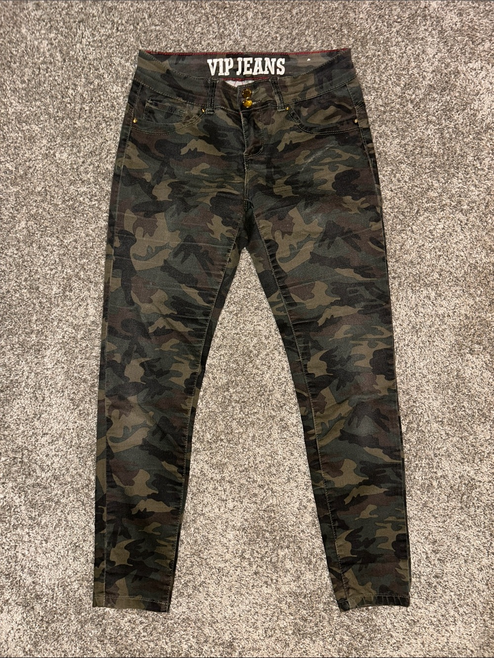 VIP Jeans Camo Waistband with White Logo and Red Stitching - Picture 1 of 7
